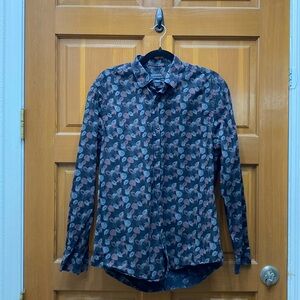 Zara Man Slim Fit Leaf Button Down Shirt